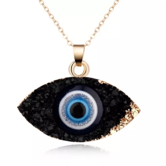 Evil Eye Druzy Necklace - Picture 5 of 8